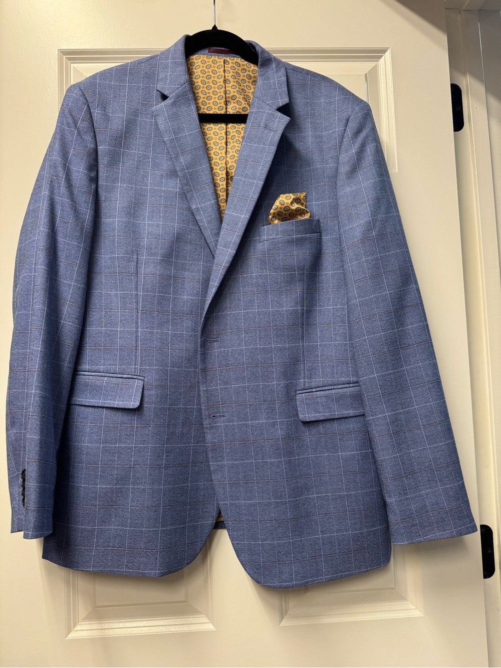 Blue Windowpane Johnston & Murphy Men's Blazer - Classic Tailored Jacket